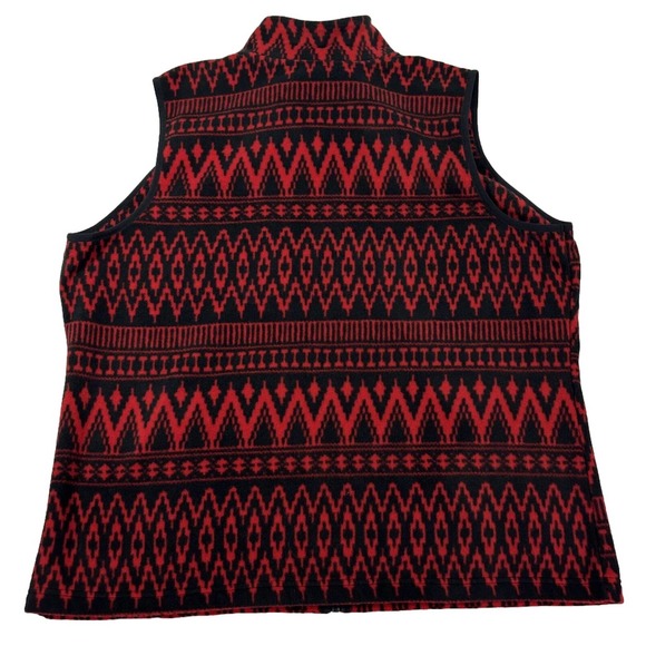 Chaps Ralph Lauren Southwest Aztec Fleece Sweater Vest Women’s 2XL XXL Red Black - Picture 3 of 7